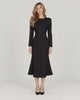 Long Sleeve Silhouette Midi Dress — Black — video