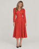 Midi dress with V neckline and pleated skirt — video